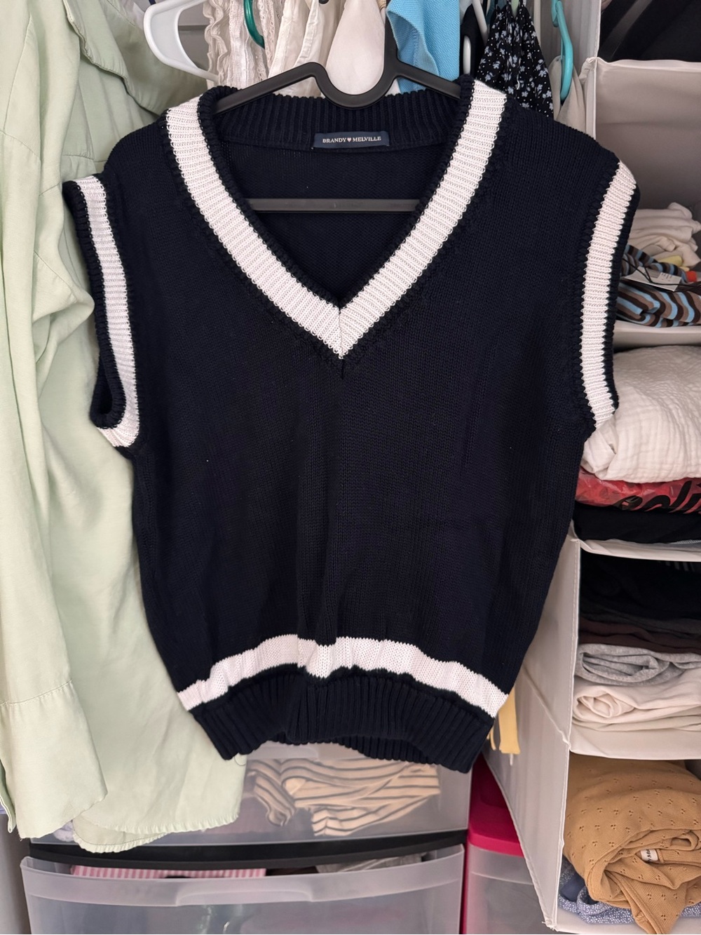 Brandy Melville- Knit V‑Neck Sweater Vest